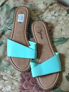 Jynx Turquoise Slide Sandals for Women